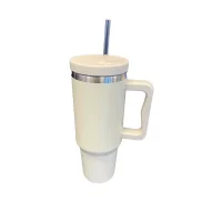Termokopp 1,2 liter beige rustfritt stål