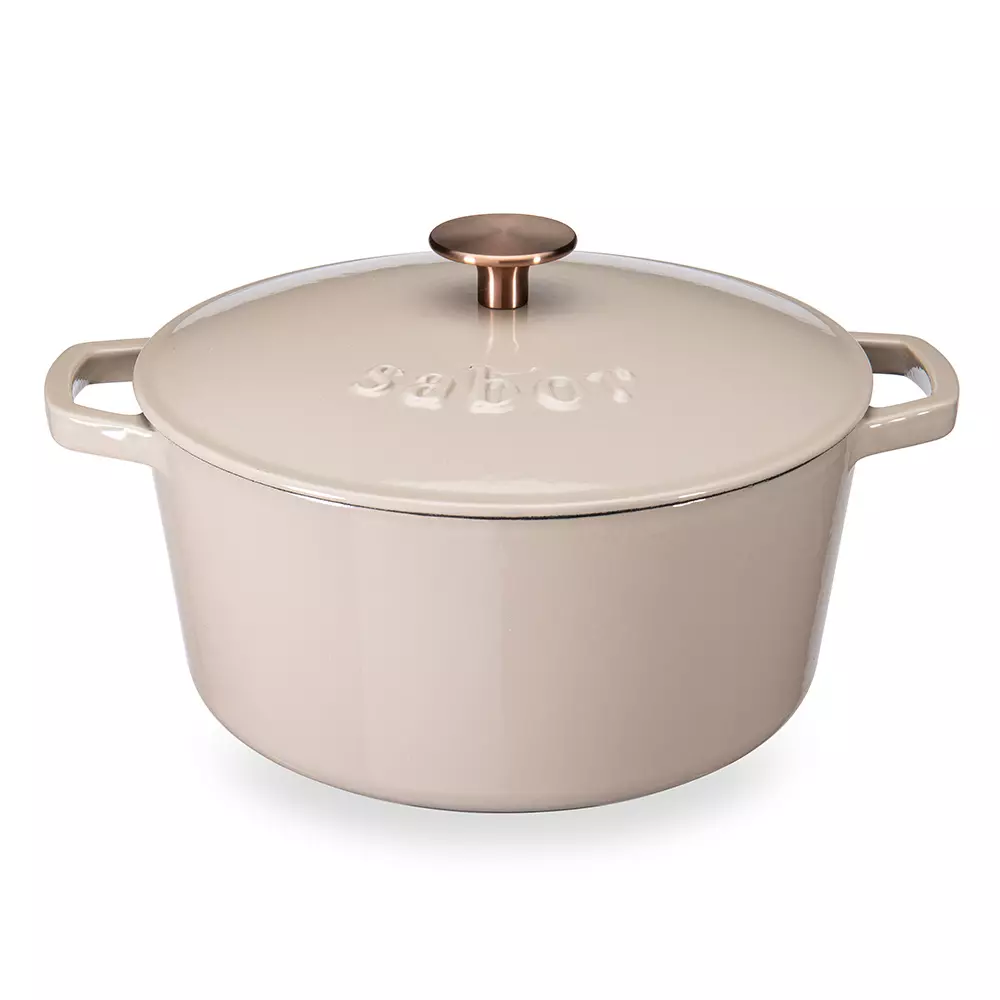 Støpejernsgryte Sabor med lokk 4,4 liter varm grå