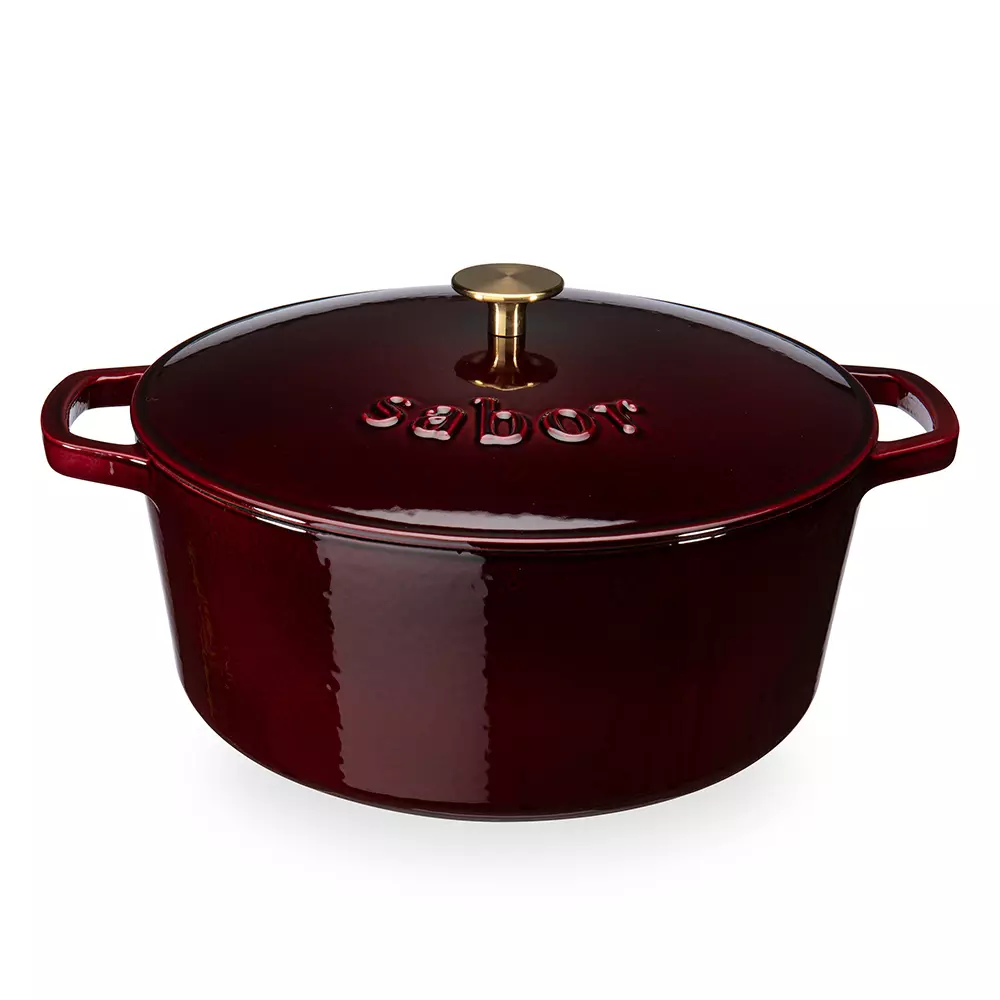Støpejernsgryte Sabor med lokk 4,4 liter zinfandel