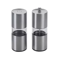 Salt- og peppersett Metaltex Spice Line kvern og strø i stål 13 cm