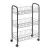 Trillevogn Metaltex Lugano Lava med 3 hyller sort 41x23x63 cm