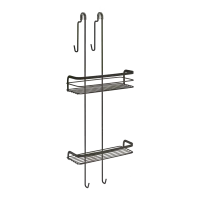 Dusjhylle Metaltex Origin Lava 2 med oppheng over dør sort 70 cm