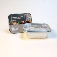 Aluminiumsform Nba 5 stk 0,4 liter med lokk 15x12x4,6 cm