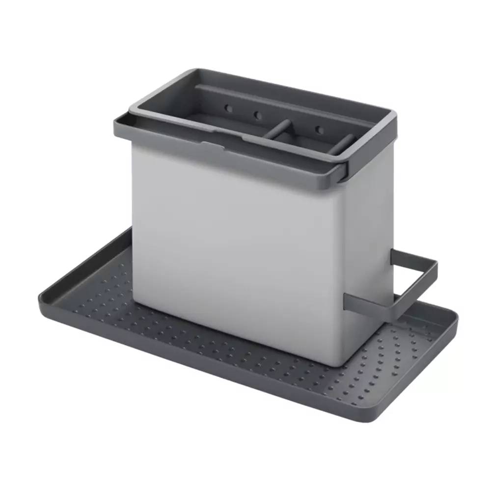 Kjøkkenorganisator Metaltex Tidytex med drenering sort 24x13x14 cm