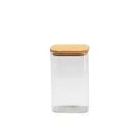 Tørrmatoppbevaring Kökskungen 1,5 liter glass/bambus rektangulær
