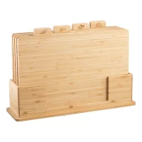 Skjærebrett Modern House sett a 4 i holder bambus