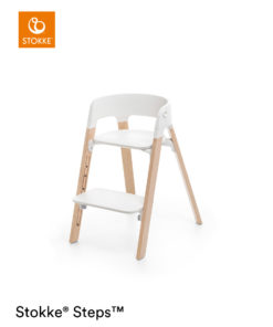 Stokke Steps Chair, m/hvitt sete og natur ben