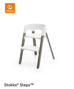 Stokke Steps Chair, m/hvitt sete og hazy grey ben