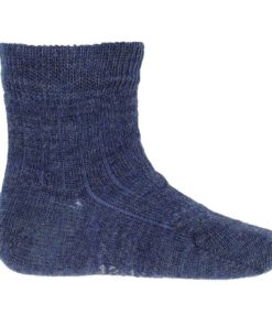 Joha Basic Wool Rib Sock, Denim Melange