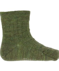 Joha Basic Wool Rib Sock, Mosegrønn Melange
