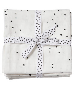 Done By Deer, Swaddle, 2pk, Dreamy Dots, White