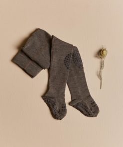 GoBabyGo, Strømpebukse Ull Antiskli, Brown Melange (80/86)