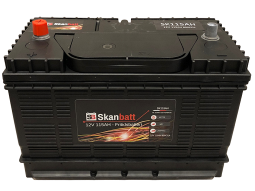 SKANBATT Fritidsbatteri 12V 115AH 800CCA (330x172x222/242mm) +midtstilt