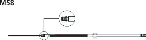 Styrekabel M58 6'