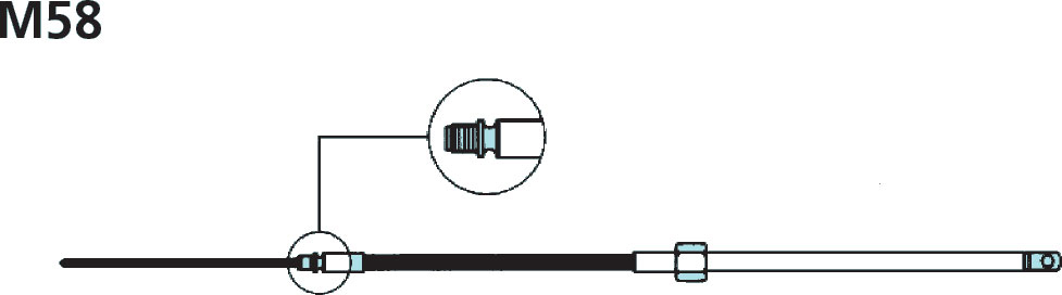 Styrekabel M58 6'