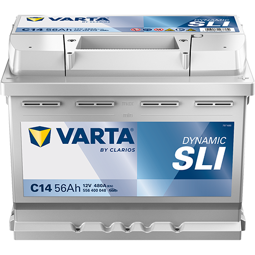 VARTA Dynamic SLI Batteri 12V 56AH 480CCA (242x175x190/190mm) +høyre C14