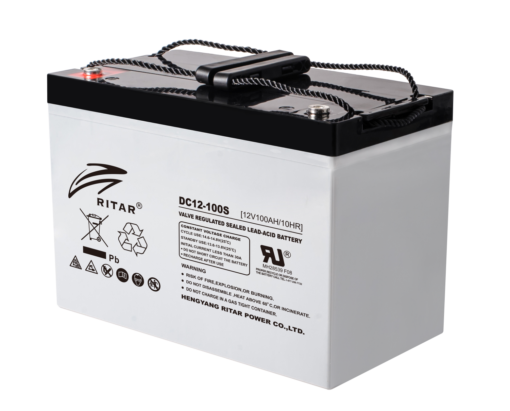 RITAR AGM Deep Cycle Batteri 12V 100AH C10 (307x169x211mm) +venstre