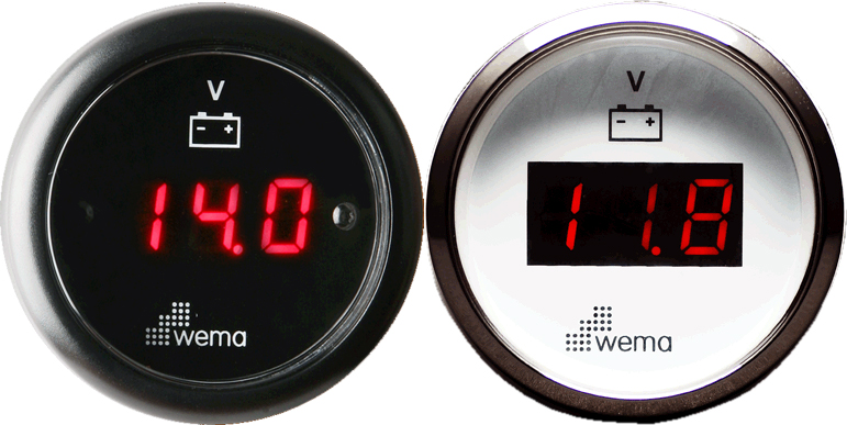 Wema Voltmeter Digital 8-24V SL hvit