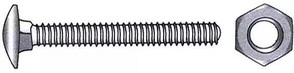 Låseskrue m/mutter A4 DIN 603/934, 6 x 30 mm, 4 stk
