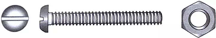 Maskinskrue m/mutter A4 DIN 84/934, 5 x 20 mm, 6 stk