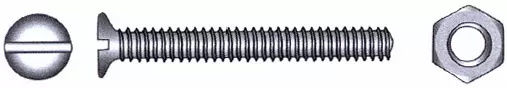 Maskinskrue m/mutter A4 DIN 963/934, 6 x 40 mm, 4 stk