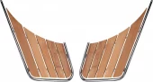 Badeplattform todelt, syrefast/teak, 43-88,5 cm