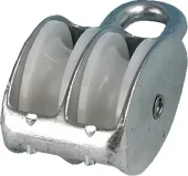 Blokk, dobbel, 15mm, aluminium