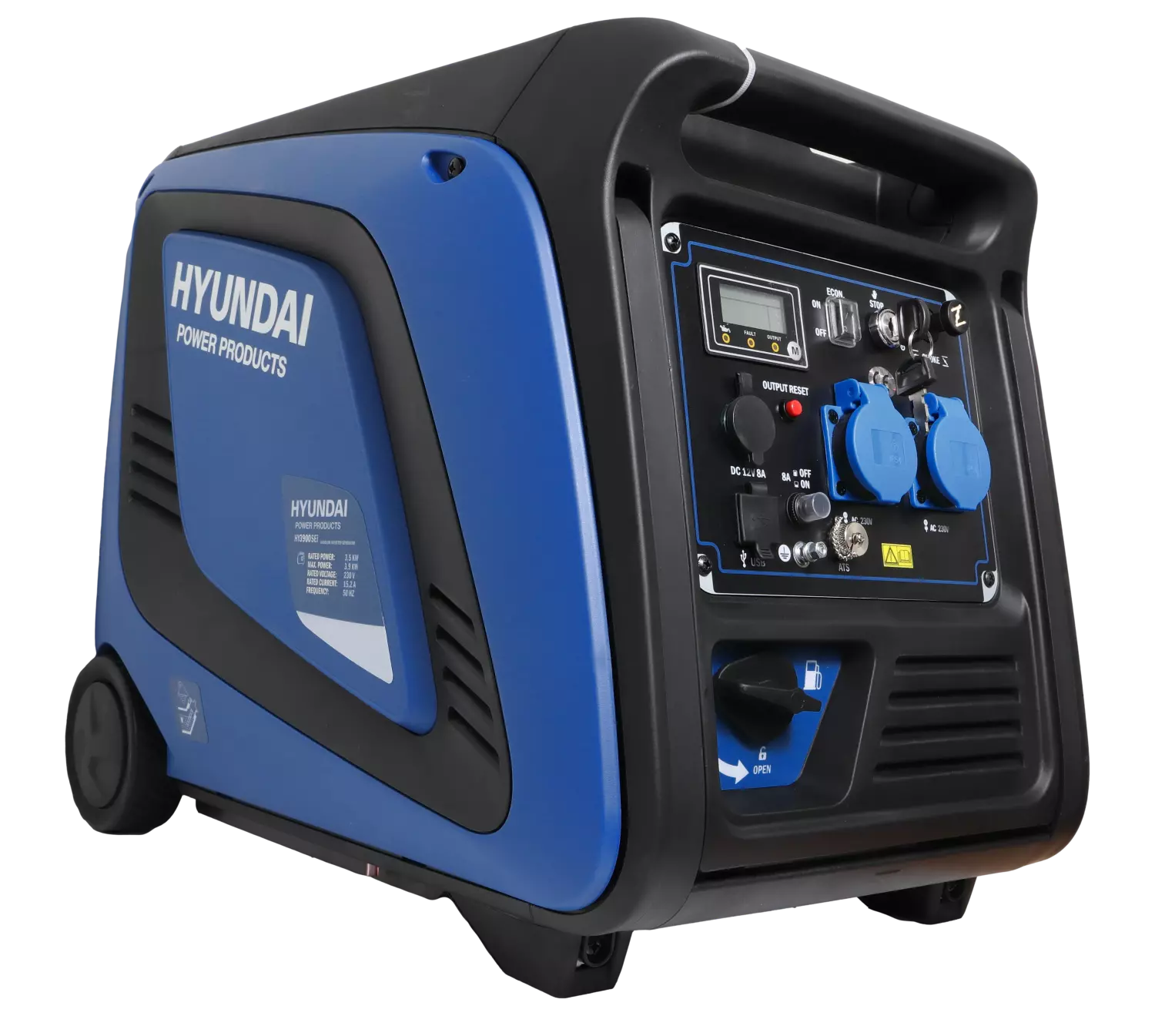 HYUNDAI HY3900SEi Inverter Aggregat 3900W - Elektrisk start og Fjernkontroll - ATS