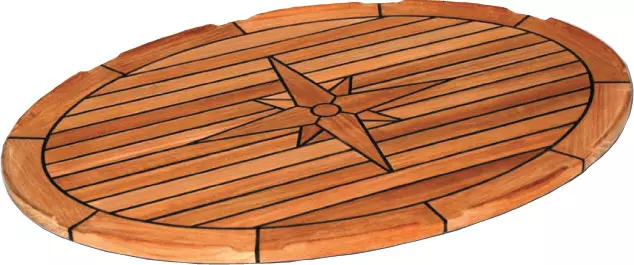 Bordplate, Nautic Star, oval 58 x 80 cm