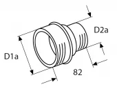 Webasto Adapter kun for avgreningsrør Ø80/55mm