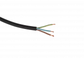 Kabel 3x2,5mm2 Sort - Dobbeltisolert Rund til utebruk