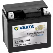 VARTA AGM MC Batteri 12V 4AH 75CCA (113x70x105mm) +høyre YTX5L (FA)