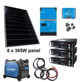 SKANBATT / VICTRON Kraftpakke 230V 8000VA - 2680W (8x335W) Solceller - Med LITHIUM HEAT Batterier(15