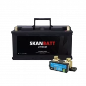 SKANBATT Lithium Batteri 12V 104AH 100A BMS (279x175x190mm) - Med Bluetooth