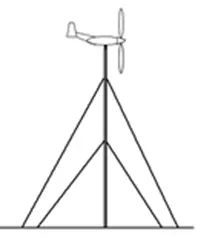 Mast 6m til Vindturbin (Opp til 400w) Ø48x2,5