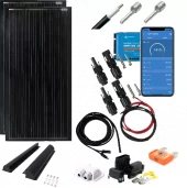SKANBATT 400W 2x 189,5*55 - SLIM 2x200W Black komplett kit med VICTRON BT MPPT
