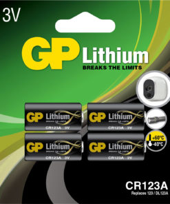 GP Lithium batteri CR123A 4-pk