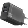 USB lader 220V med to porter 12W + 12W