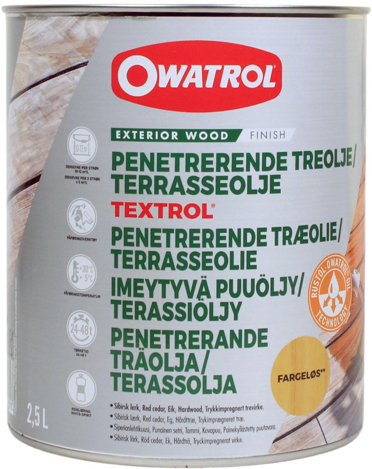 Owatrol Textrol bryggeolje 2,5 liter