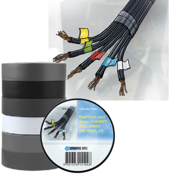Stokvis Elektrotape 10 m 2 pk hvit