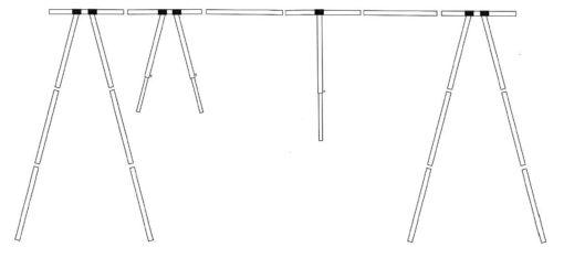 1852 Bakkestativ i aluminium m/bag 9 m