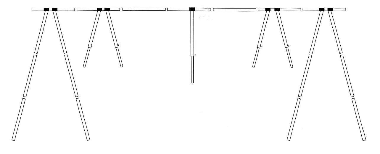 1852 Bakkestativ i aluminium m/bag 10,5 m