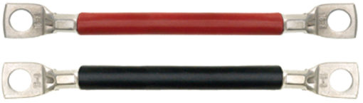 Batterikabel 0,5m, 25mm2 m/kabelsko Ø6mm - Sort