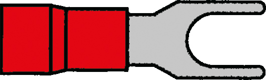 Spadesko rød 4,3 mm, 10 stk