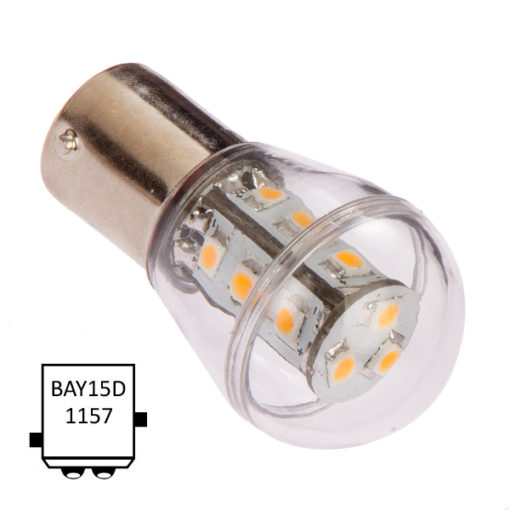 LED lanternepære Bay15D,10-35V 140lm kaldhvit