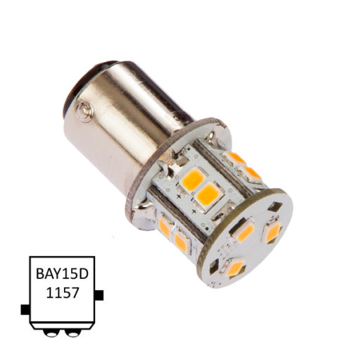 LED lanternepære Bay15D,10-35V 210lm grønn