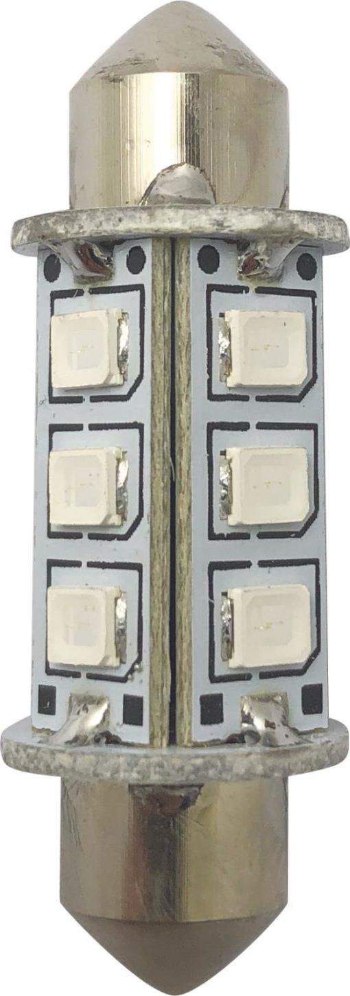 1852 LED lanternepære festoon 37 mm grønn 2-pk