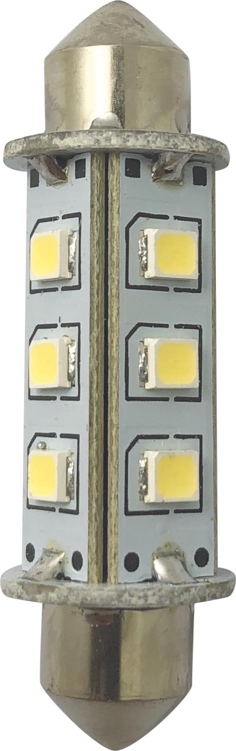 1852 LED lanternepære festoon 42 mm hvit 2-pk