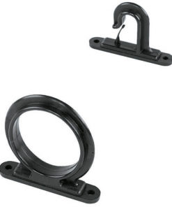 Holder for fiskestang, to deler, sort