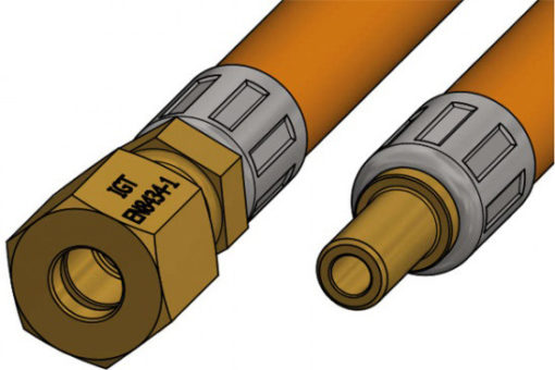 Gasslange 0,4 meter, Ø8 mm rør - 8 mm studs